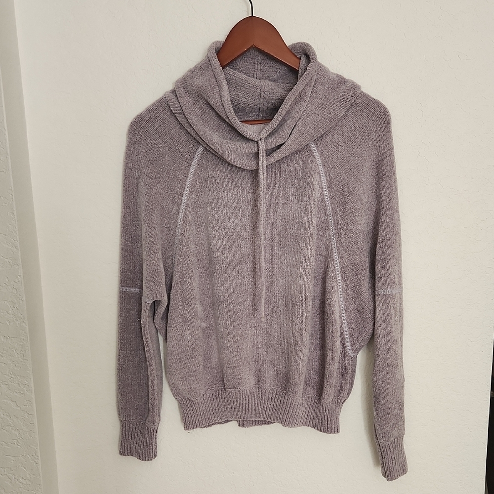 Prana Heathered Purple-Gray Women's Cowl Neck Sweater